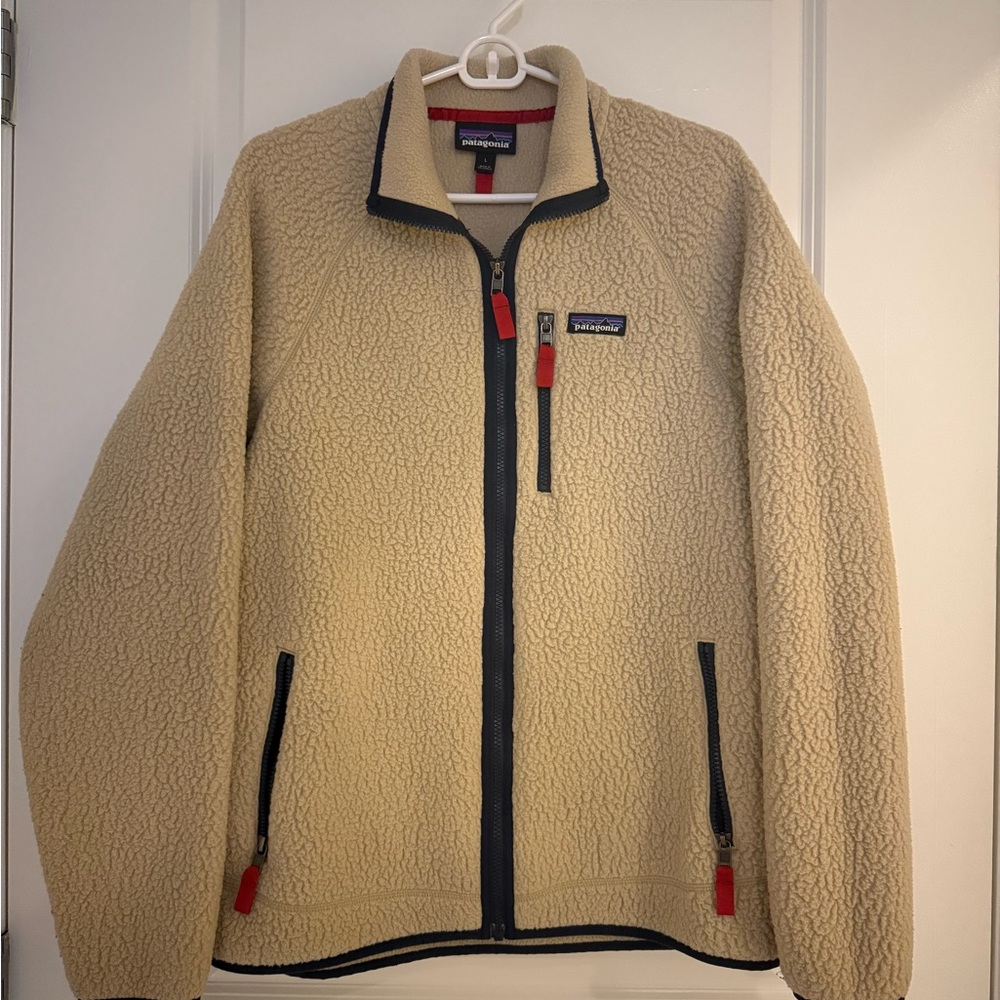 Patagonia Tan Fleece with Red Trim